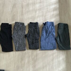 LOT of 5 pairs leggings/ joggers All either Zella or Athleta girl